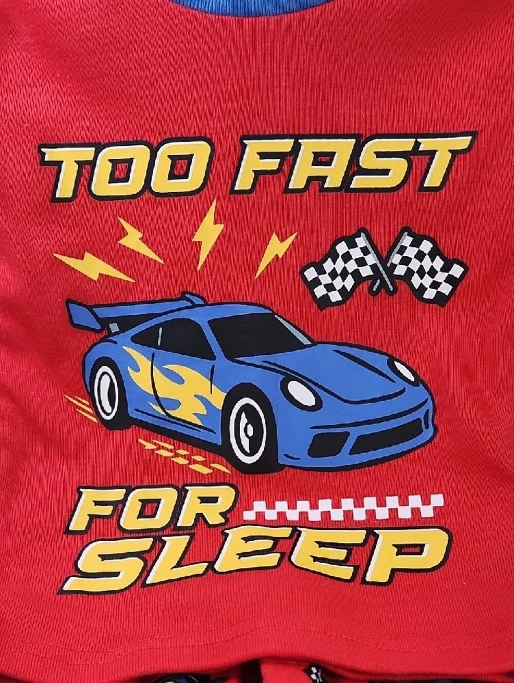 Kidgets Boys Red and Blue Race Car Pajama Set